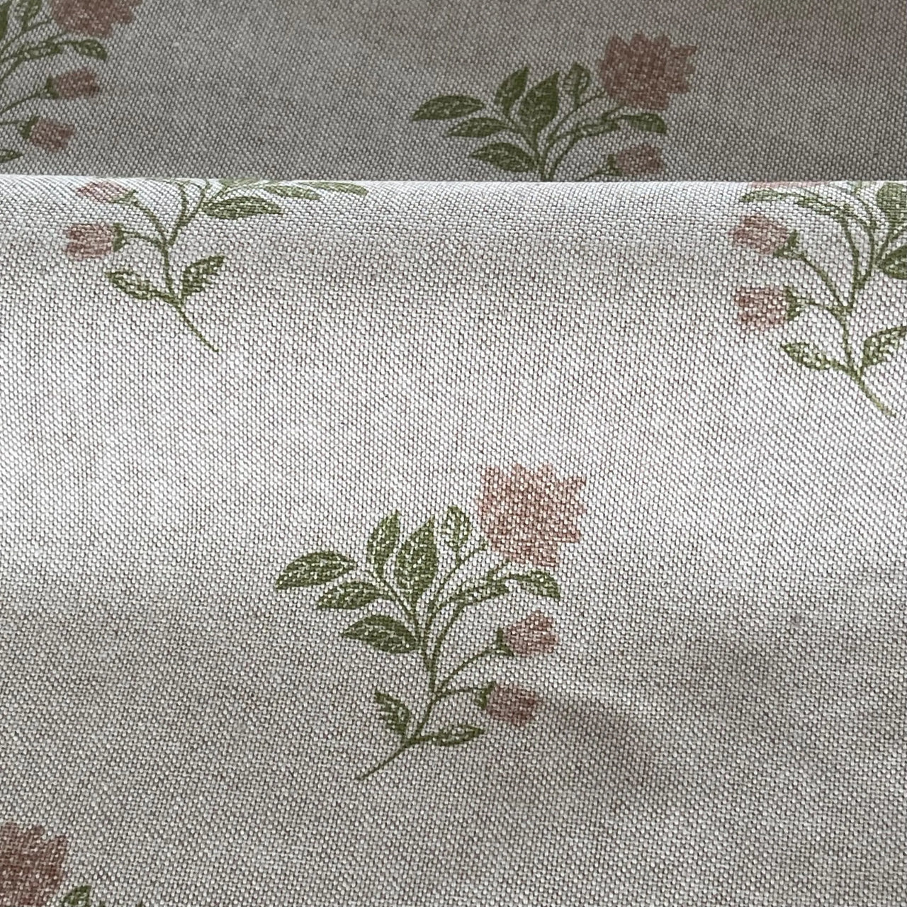Romantic floral upholstery fabric in soft tones