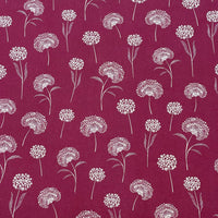 Thumbnail for White flower print on dark red linen look background