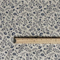 Thumbnail for Country cottage floral fabric with blue hand drawn flowers