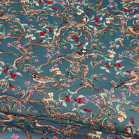 Thumbnail for High-detail tapestry fabric showing birds on flowering branches
