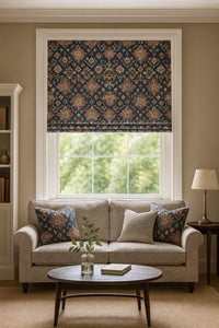 Thumbnail for Ikat style cotton fabric with blush pink and ivory details