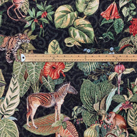 Thumbnail for Jungle Kingdom fabric with lush green leaves.

