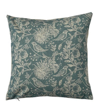 Thumbnail for Rustic country cushion with robins and flowers in cream line art