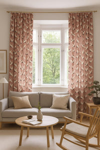 Thumbnail for High-quality cotton cloth featuring cranes on blush background.