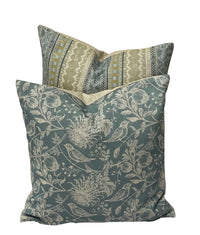 Thumbnail for Cottagecore robin print cushion cover on linen-look cotton