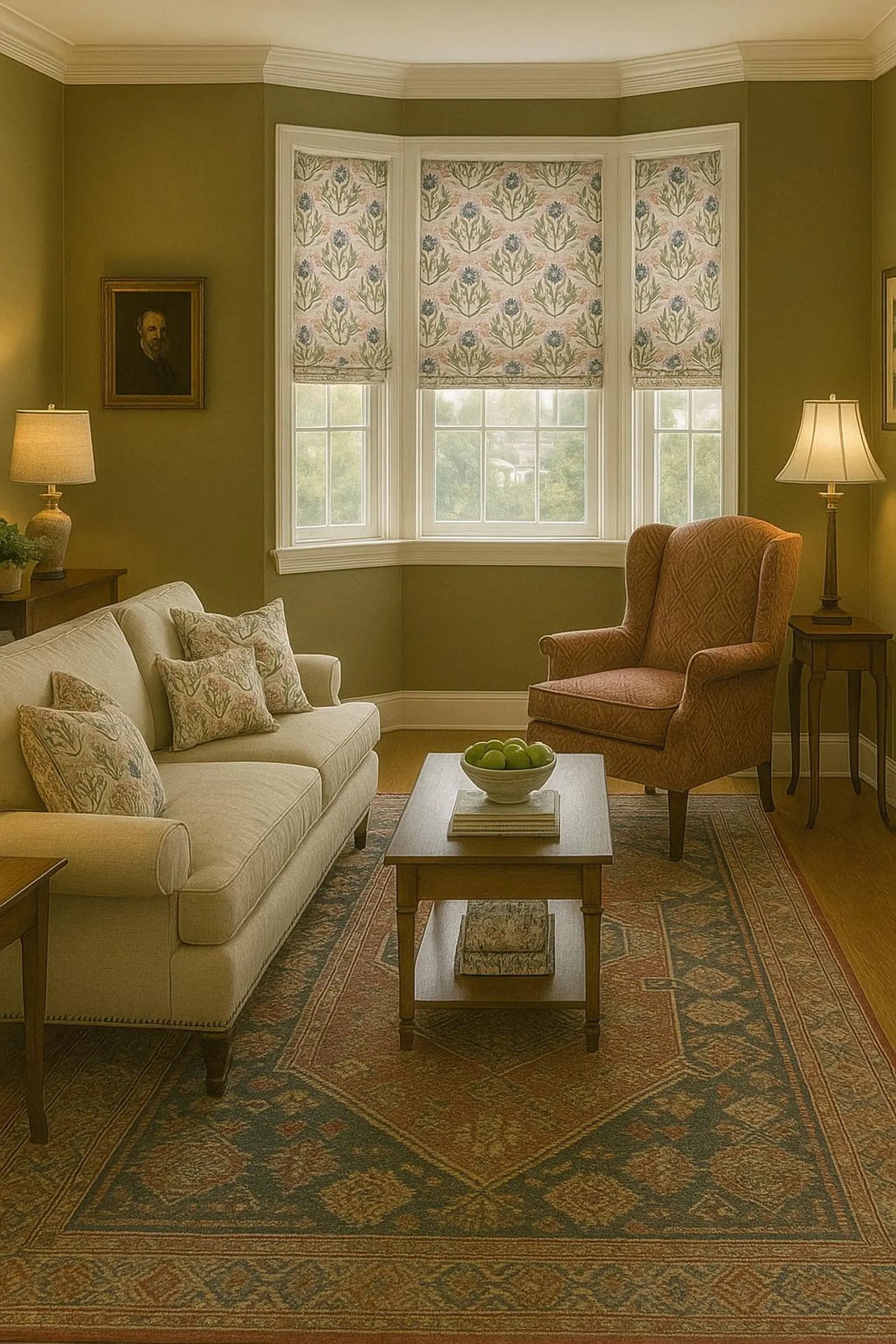 Decorative botanical fabric suitable for curtains and soft furnishings