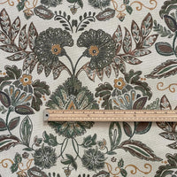 Thumbnail for Classic botanical cotton fabric with natural textured weave