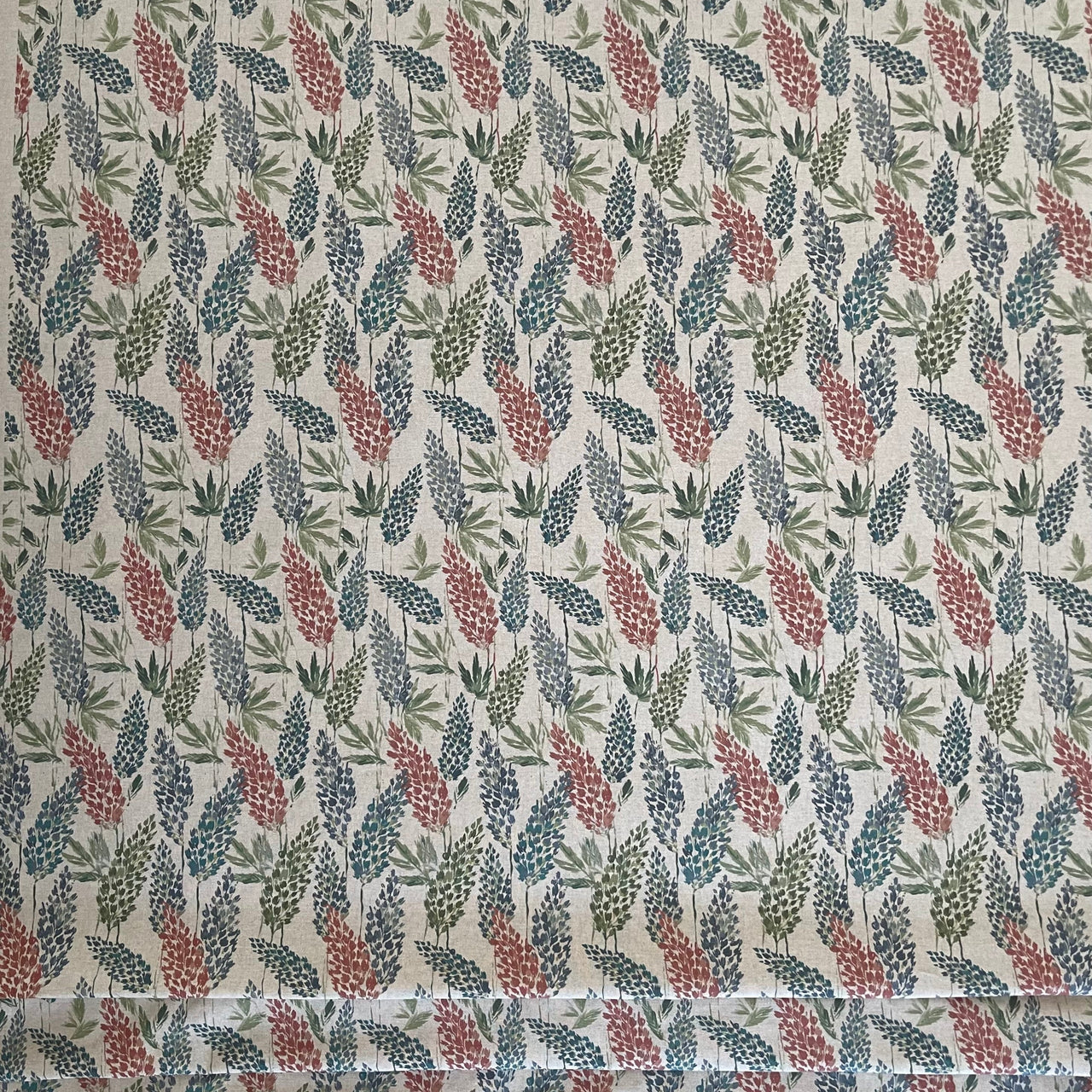 Soft natural fiber fabric with woodland florals

