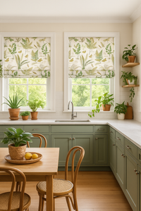 Thumbnail for Serene kitchen style with green blinds