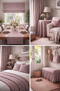 Thumbnail for Woven lattice curtain fabric close up detail