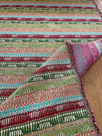 Thumbnail for Cherry red and green kilim fabric detail