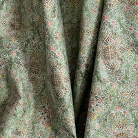 Thumbnail for Green Persian rug fabric with warm red detailing