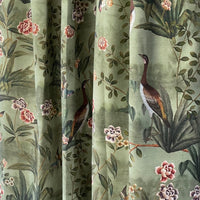 Thumbnail for Elegant floral print with green leaves and exotic wildlife

