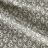 Thumbnail for Bohemian green fabric with classic teardrop paisley shapes