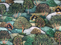 Thumbnail for Illustration of a forest landscape with various trees and bushes.