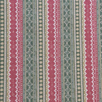 Thumbnail for Patterned fabric with red, green, and beige stripes
