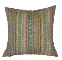 Thumbnail for Blush pink and sage striped pillow cover on oatmeal background