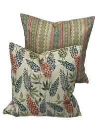 Thumbnail for Decorative pillow with multicolour sage and blush stripes