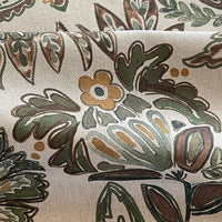 Thumbnail for Traditional floral upholstery fabric with linen texture and muted palette