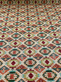 Thumbnail for Multi-color geometric kilim fabric close-up