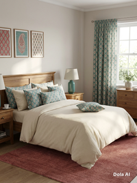 Thumbnail for Teal paisley decorative cushion