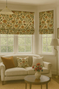 Thumbnail for Botanical tapestry cotton fabric with vintage garden design