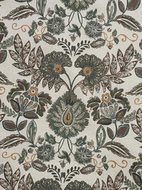 Thumbnail for Floral linen look fabric for refined traditional interiors