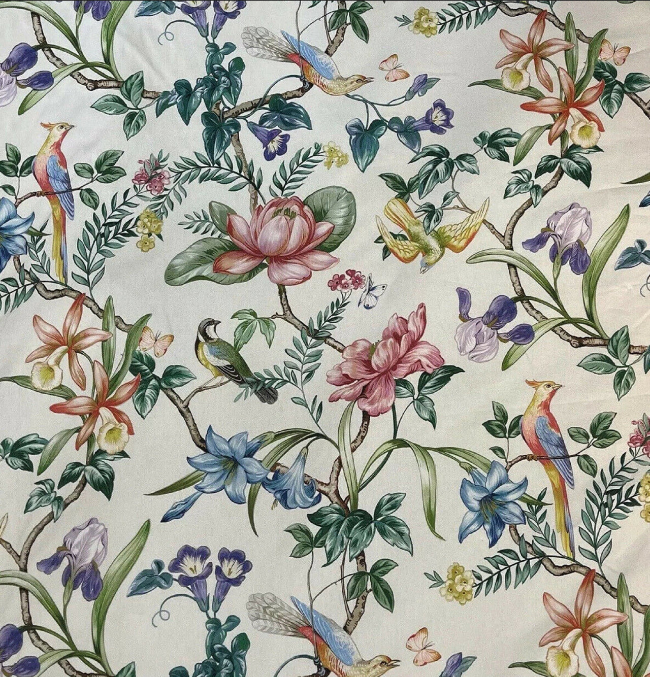 Vibrant nature scene fabric for sewing