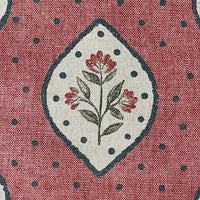 Thumbnail for Floral medallion linen look fabric for traditional interiors
