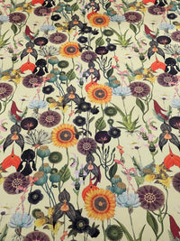 Thumbnail for Sunflower and orchid velvet fabric for curtains
