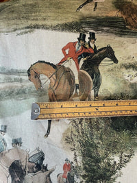 Thumbnail for Cotton with Historical scene with people on horseback, measured by a ruler for scale.