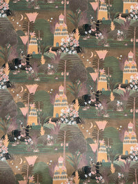 Thumbnail for Desert Palms Boho Fabric – Exotic Cotton for Roman Blinds & Curtains | Babylon Design