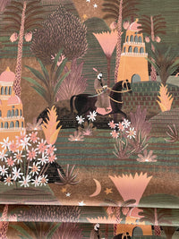 Thumbnail for Desert Palms Boho Fabric – Exotic Cotton for Roman Blinds & Curtains | Babylon Design