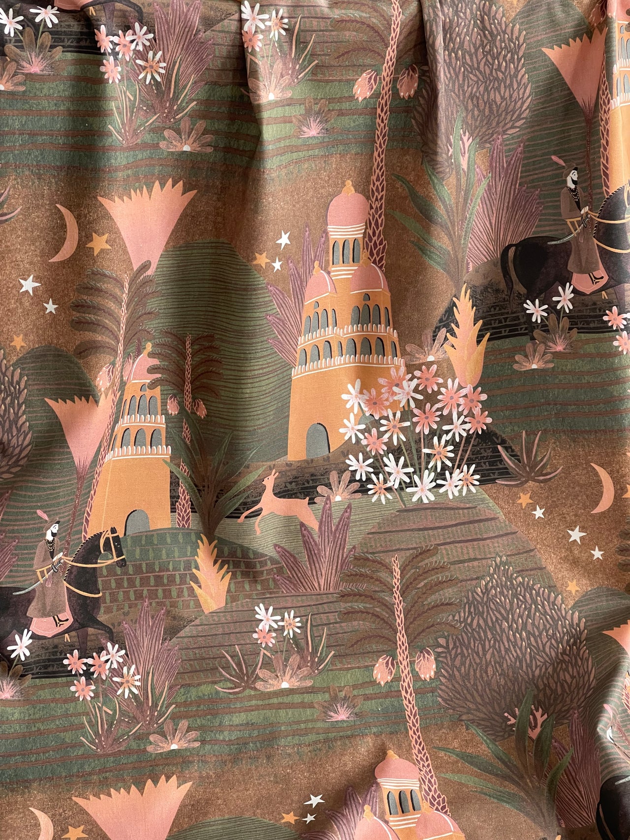 Desert Palms Boho Fabric – Exotic Cotton for Roman Blinds & Curtains | Babylon Design