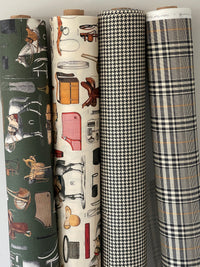 Thumbnail for Equestrian Home Fabric – Gold Olive Horse Print for Traditional Interiors