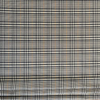 Thumbnail for Windsor Plaid Fabric – Black & Cream Check with Gold Stripe – Organic Cotton Upholstery