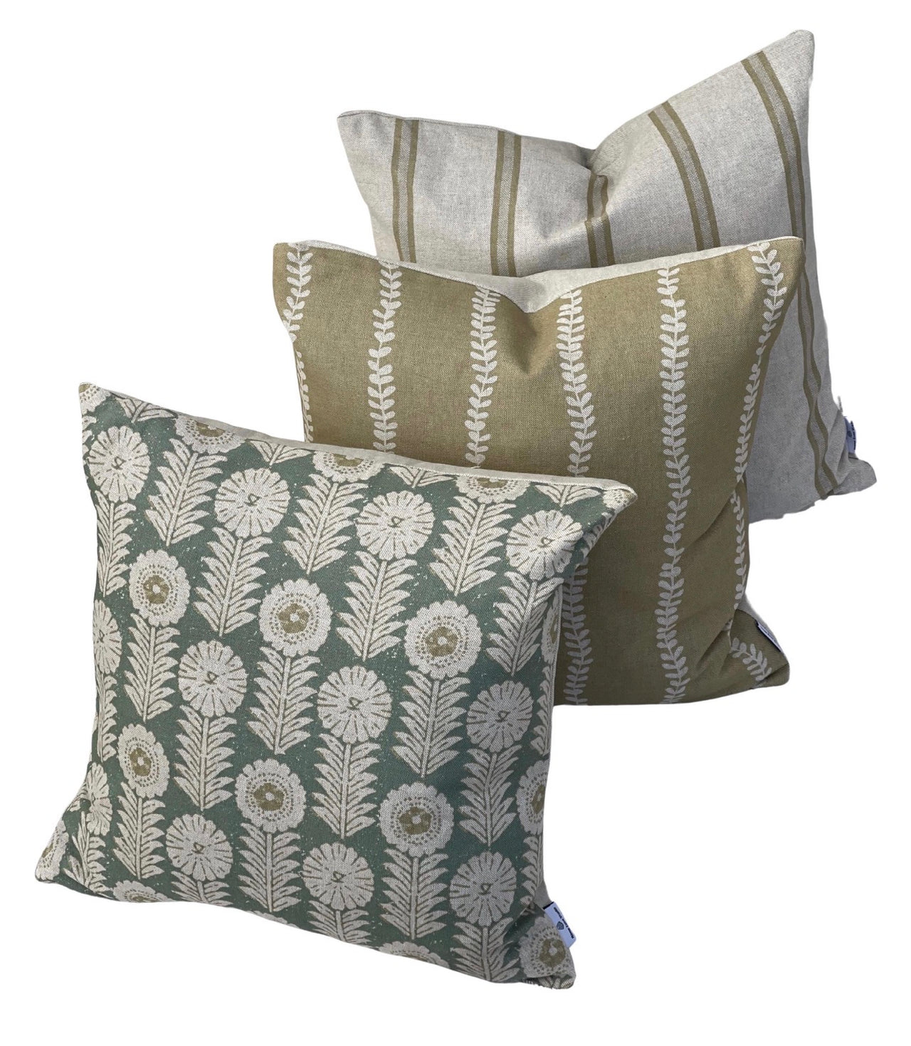 Soft Gold Stripe Cushion Cover – Willow Vine Linen Look Farmhouse Pillow
