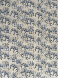 Thumbnail for Blue Elephants Organic Cotton Print Safari Style Home Decor