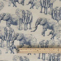 Thumbnail for Blue Elephants Organic Cotton Print Safari Style Home Decor