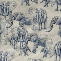 Thumbnail for Blue Elephants Organic Cotton Print Safari Style Home Decor