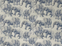 Thumbnail for Blue Elephants Organic Cotton Print Safari Style Home Decor