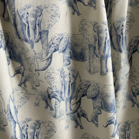 Thumbnail for Blue Elephants Organic Cotton Print Safari Style Home Decor