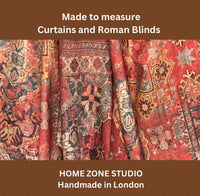 Thumbnail for Rusty Red Pair of Curtains, Oriental Cotton Rug, Kilim Pattern, Custom Made to Measure Home Decor