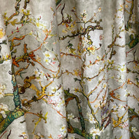 Thumbnail for Almond Blossoms Cotton Fabric – Van Gogh Painting in Grey, Green & Yellow Tone - Cherry Blooms Design