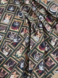 Thumbnail for Quirky Baroque Pair of Curtains Royal Cats Made to Measure Custom Drapes Bespoke Home Décor