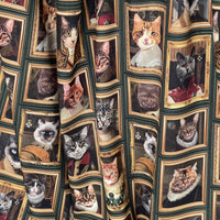 Thumbnail for Quirky Baroque Pair of Curtains Royal Cats Made to Measure Custom Drapes Bespoke Home Décor