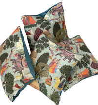 Thumbnail for Regalia Cushion Cover: Stunning Indian Print with Horses, Elephants, Peacocks, and Trees