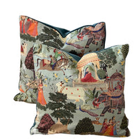 Thumbnail for Regalia Cushion Cover: Stunning Indian Print with Horses, Elephants, Peacocks, and Trees