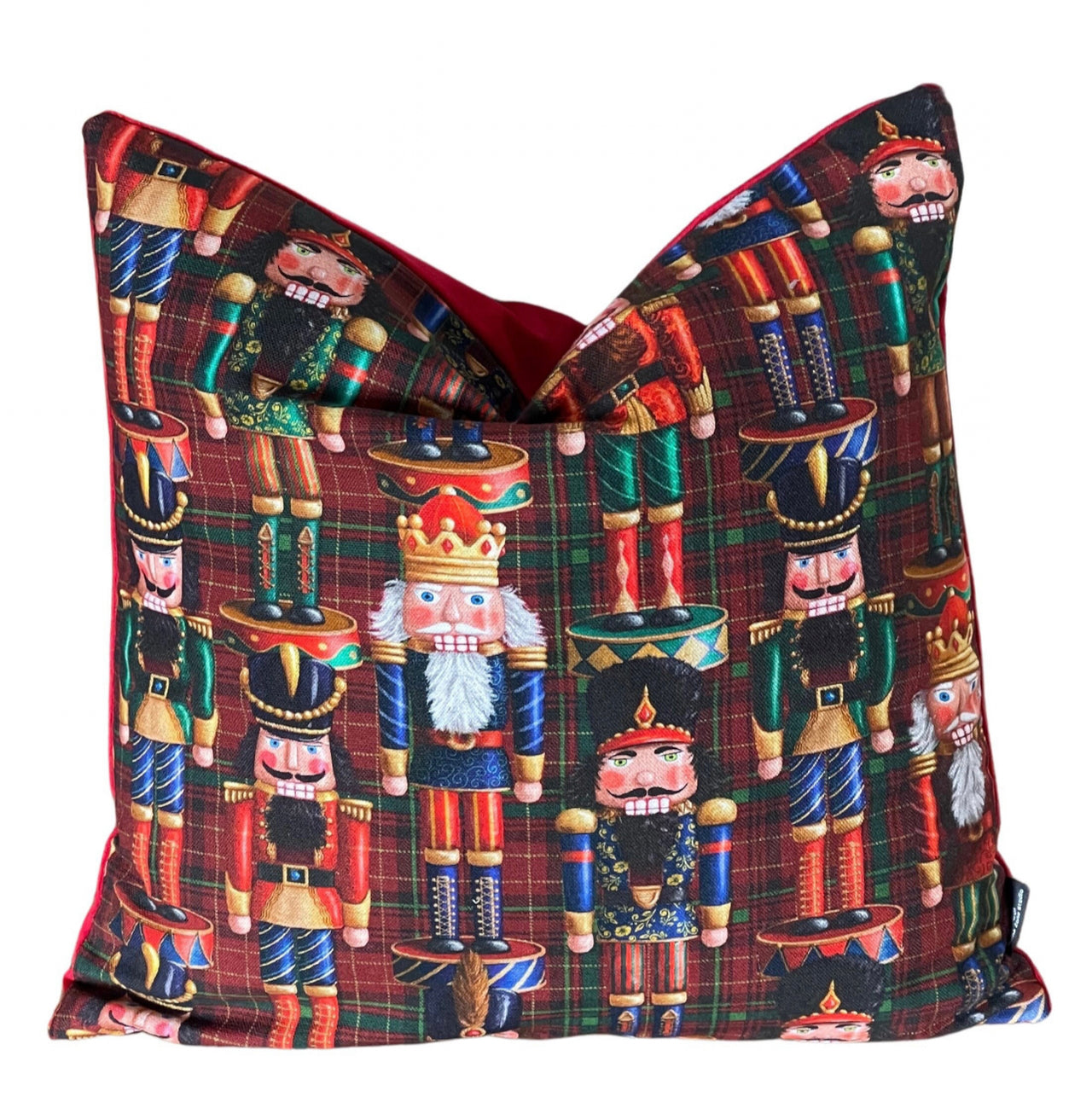 Nutcracker Cushion Cover Soldiers and Kings Xmas Design for Festive Home Decor