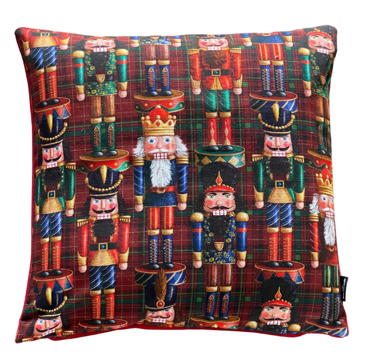 Nutcracker Cushion Cover Soldiers and Kings Xmas Design for Festive Home Decor